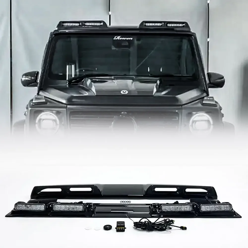 

2023 New Design Abs Material Roof Spoiler With Four Lights Led Bar For Mercedes Benz G Class W464 G500 G350 G550