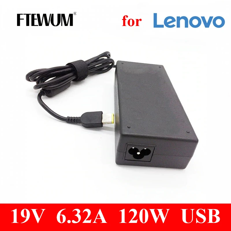 FTEWUM 19V 6.32A 120W USB Charger AC Adapter For Lenovo C4030 C455 5030  C560 C365 C3040 C360 C355 S4005 S50 PA-1121-04 A61e M57