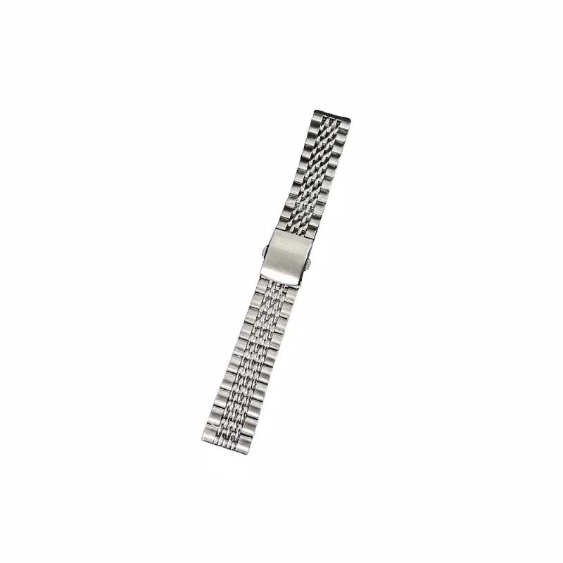 

Black Silver Stainless Steel 22MM Double Snap Fastener Bead Of Rice Watch Band Bracelet Fit For SKX007 Dive Watch