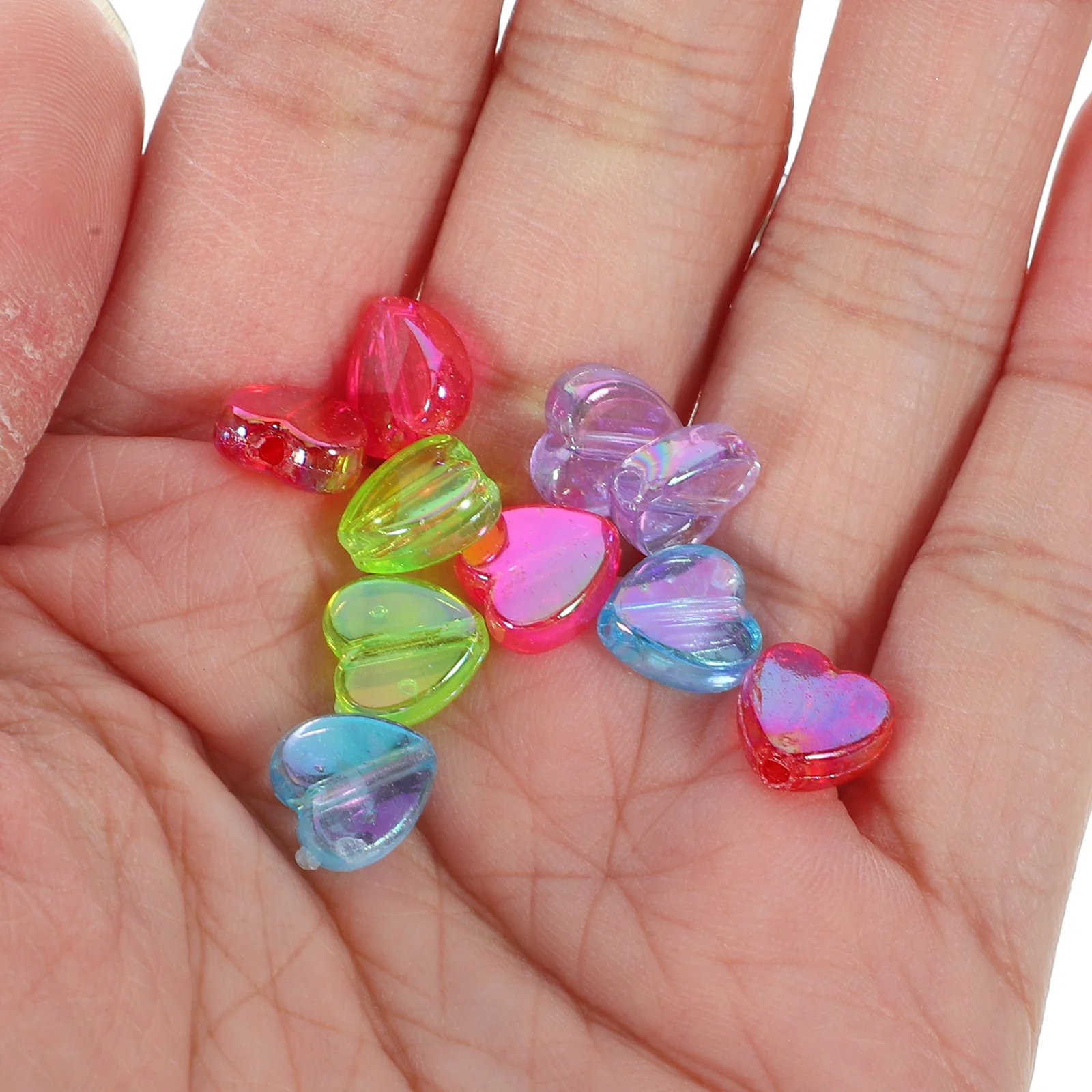 

400 шт. красочные бусины в форме сердца для браслетов «сделай сам», ожерелья, серьги, наборы для изготовления ювелирных изделий, бусины в форме сердца для изготовления браслетов