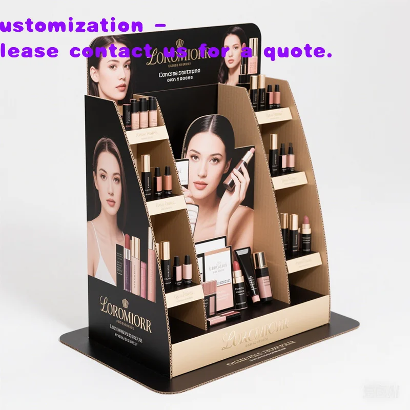 custom.Customized Cardboard Daily Necessities Skin Care Perfume Lipstick Makeup Store Shelf Cosmetic Shop Display Stand Rack