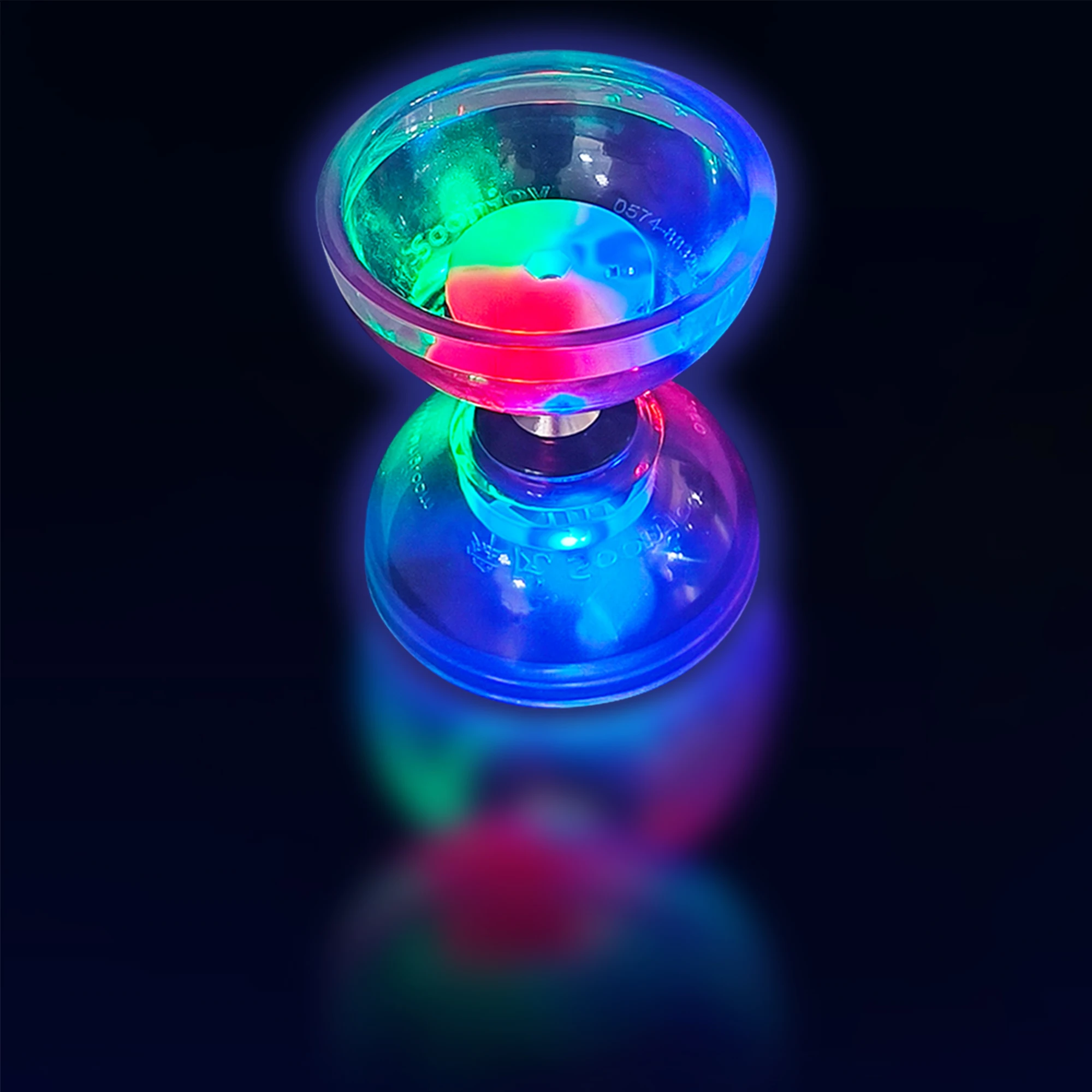 

Светодиодный прозрачный тройной подшипник, высокоскоростной вращающийся светящийся диаболо для выступлений на открытом воздухе