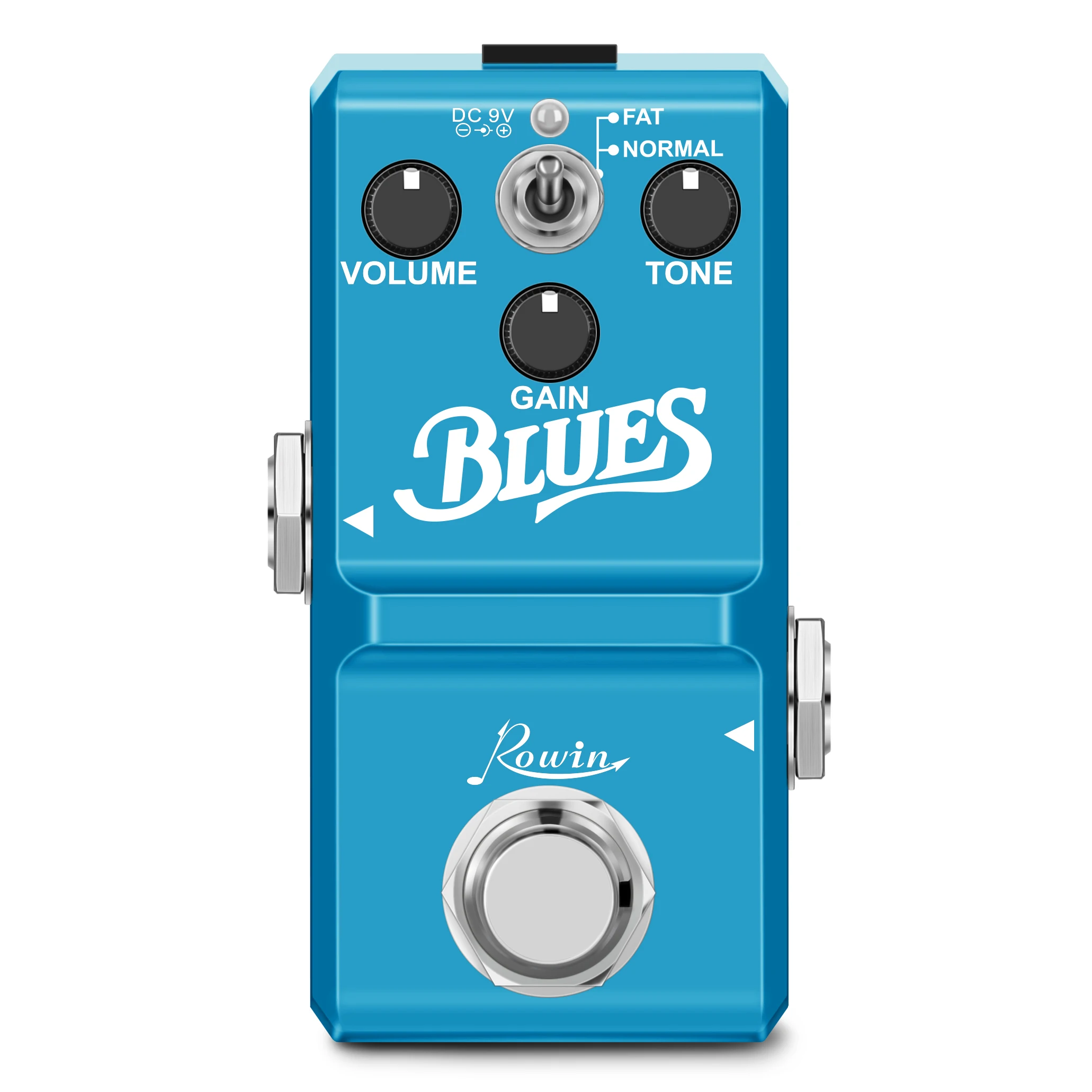 Rowin LN-321 BLUES Mini Overdrive Guitar Effect Pedal Ture Bypass Full Metal Case With Fat And Normal Modes