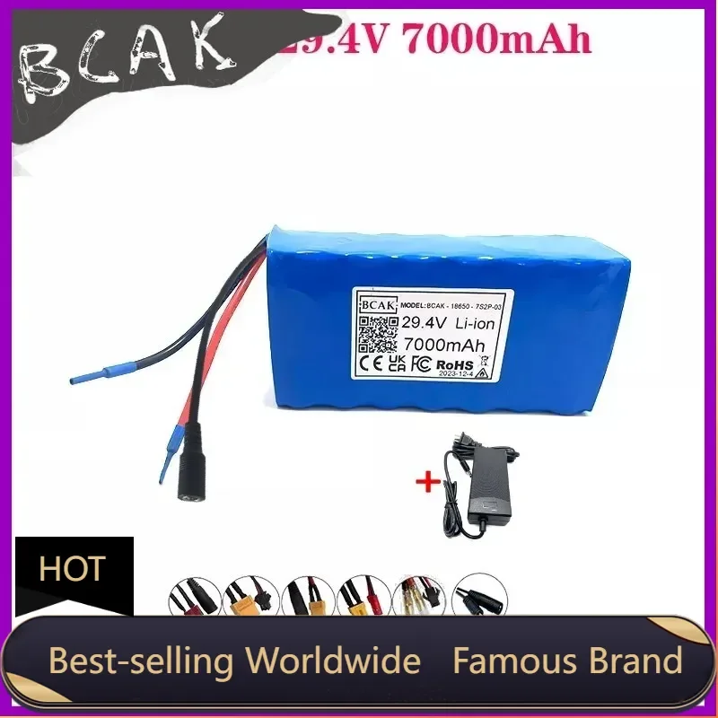 

Hot Style BCAK 7S2P 29.4V 7000mAh 18650 Quality Rechargeable Li-ion Battery Pack Electric Bicycle Scooter Car Model Wheelchair