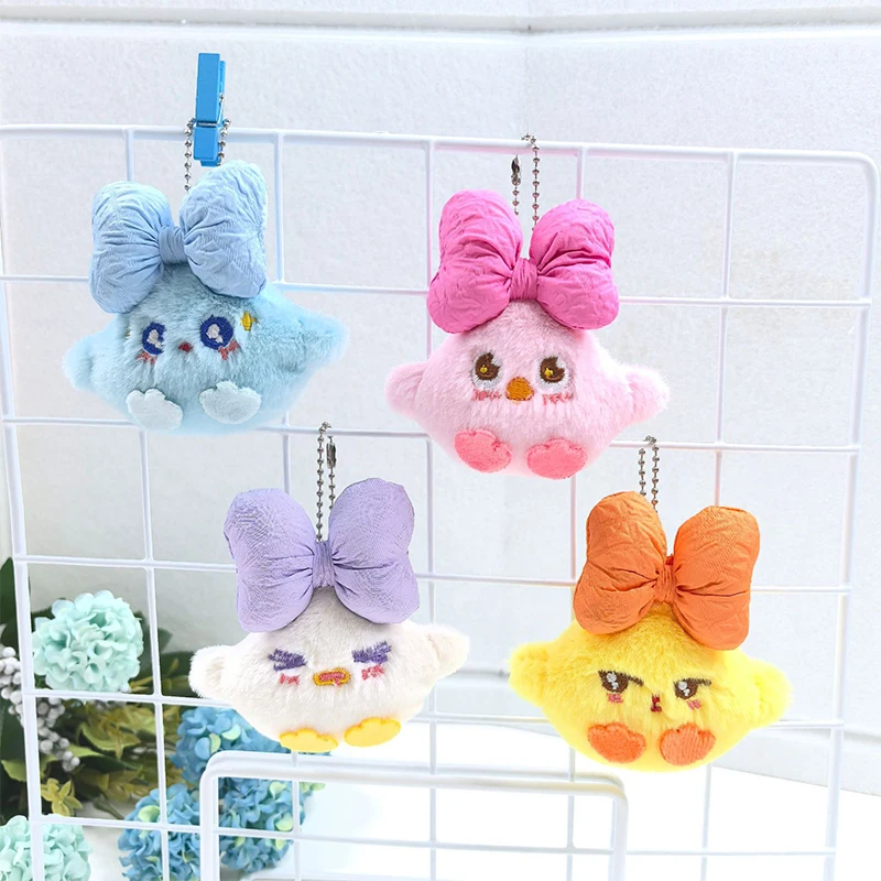 Cute Bow Chicken Keychain Cartoon Animal Plush Doll Keychain Bag Pendant Decoration Gifts