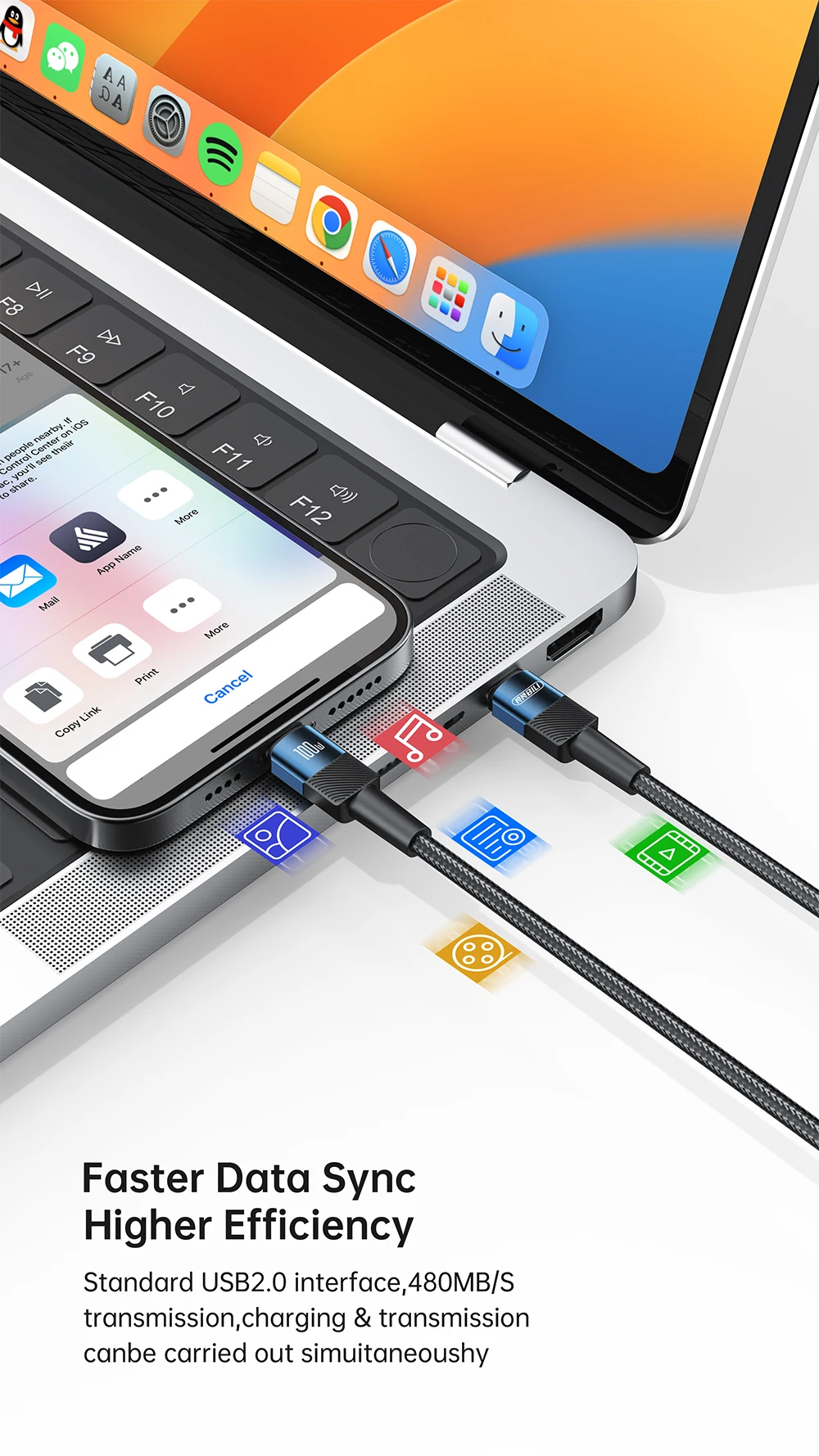 NNBILI 5 Stück 100W Typ-C-zu-USB-C-Kabel für iPhone 17, schnelles Ladekabel für Macbook, iPad, Samsung, Xiaomi, schnelles Typ-C-Kabel – Detail 5