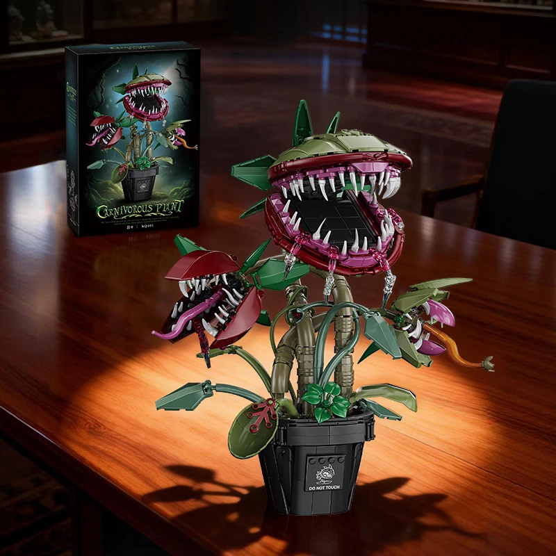 

Конструктор MOC «Хищное растение в горшке»: креативный набор для сборки мутанта-цветка, DIY-кирпичики, украшение для дома, подарок для детей