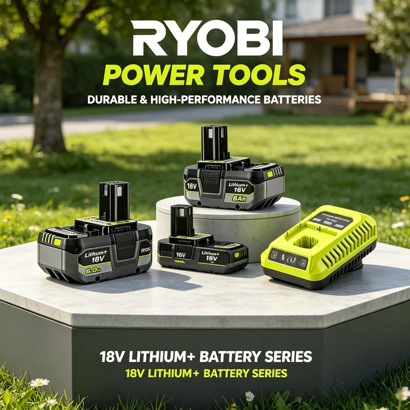 

Ryobi Original 18V ONE+ Lithium Battery 6.0Ah Compatible With P102 P103 P107 Long Lasting Power For Cordless Drill Garden Tools