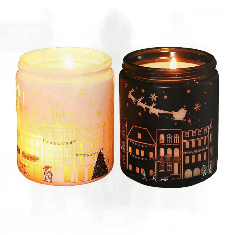 

Fangdi LED Lamp Aromatherapy Candle High-End Soy Wax Christmas Gift Cross-Border Souvenir with Scented Cup-Shaped Design