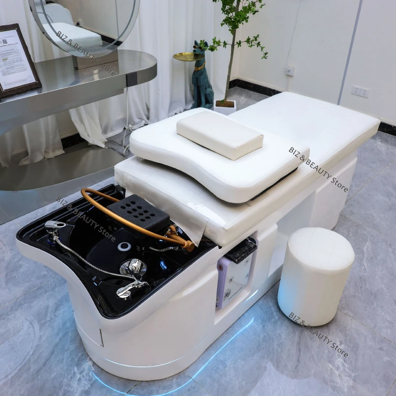 

Massage Head Spa Shampoo Chair Home Beauty Sink Comfort Shampoo Chair Equipment PU Leather Furniture Lavar O Cabelo Cama MHXFY
