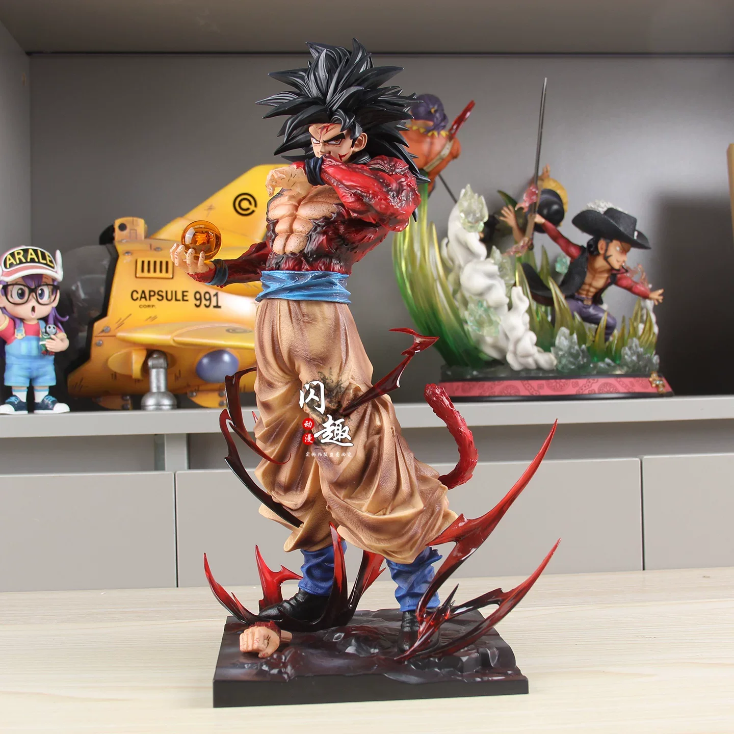 34cm LK Son Goku Model Dragon Ball Z Action Figure DBZ SSJ Figurine Anime Super Saiyan 4 Collection GK Statue Ornaments Toys view 3