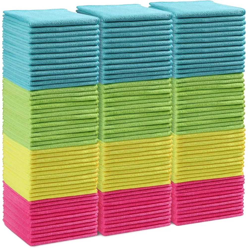 

Набор из 150 салфеток из микрофибры 11,5x11,5 дюймов, разноцветные многоразовые полотенца для дома, кухни, автомобиля