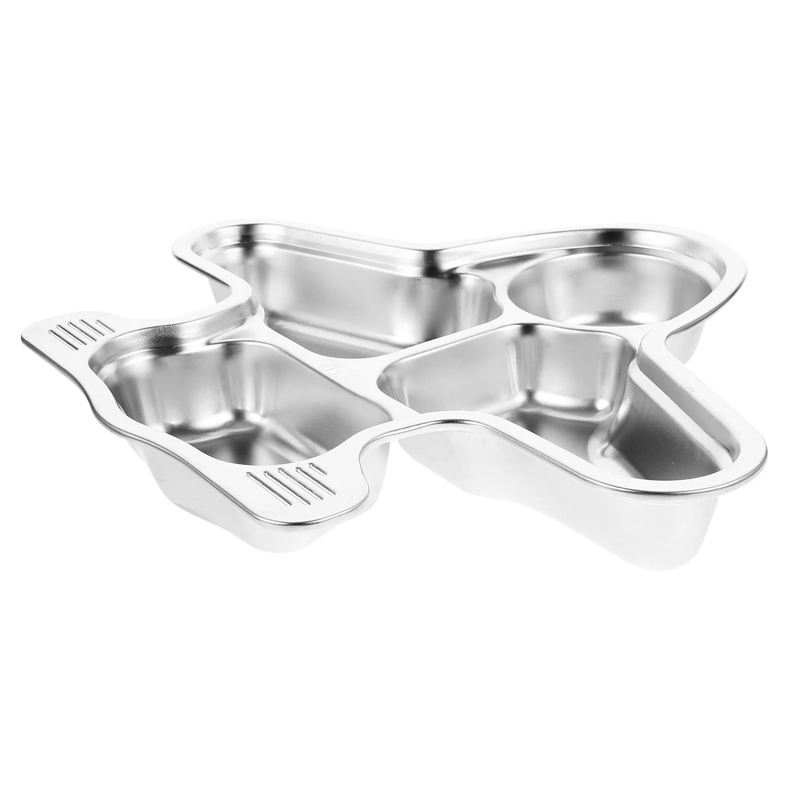 

Stainless Steel Food Divided Plate Kids Dinner Plates Baby Eating Tray Silver Non Toxic Healthy Material Smooth Edge Easy Clean