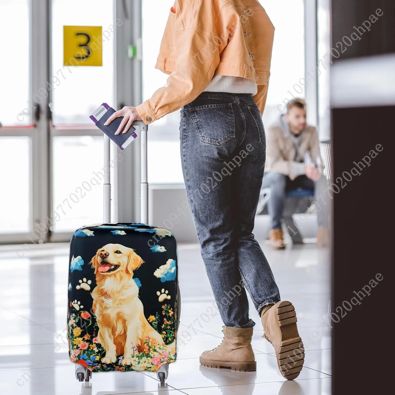 Travel Luggage Cover, Anti-Scratch Dog Suitcase Protector, Elastic Washable Suitcase Cover, Personalized Baggage Covers(style 2)