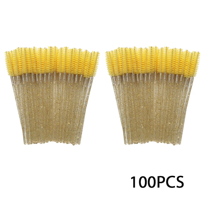 100Pcs Wimpern Verlängerung Pinsel Augenbraue Mascara Wands Applikator Spooler Pinsel Wimpern Verlängerung Kosmetik Set Make-Up-Tools