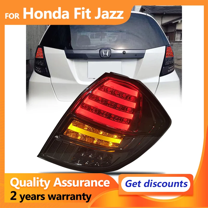 For Honda Fit Ge8 Jazz LED Taillights 2008 2009 2010 2011 2012 2013 Black Car Rear Lamps Running Turn Signal Reversing Lights