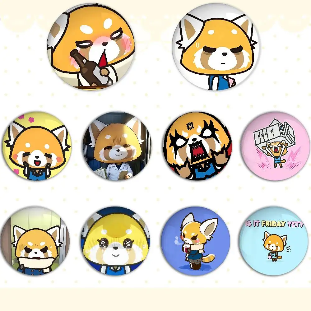 A-Aggressive R-Retsuko Badges Button Creative Funny Quotes Badge Clothes Backpack Jewelry Gift For Kids Friends