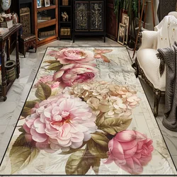 Modern 3D Floral Living Room Decor Carpet Soft Flannel Rugs for Bedroom Bedside Modern Fashion Decoration Home Sofa Floor Mat 러그