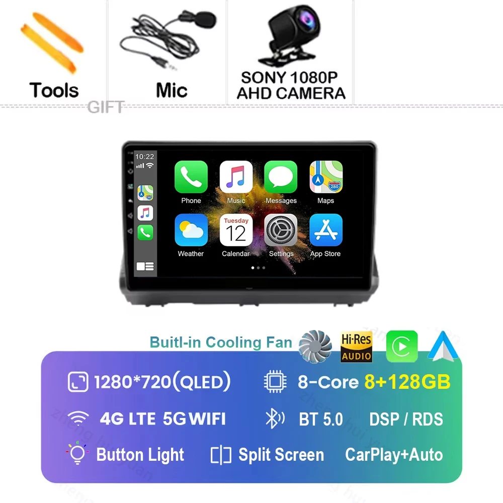 Android 16 Carplay Android Auto autoradio multimediaspeler headunit voor Renault Dacia Logan Sandero Jogger 2019 - 2023 - afbeelding 1