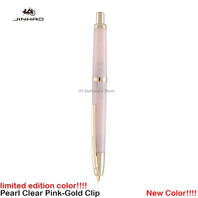 

JINHAO 20 Press Fountain Pen Retractable EF F Nib Metal Black Writing Ink Pen with Converter School Office Supplies Stationery