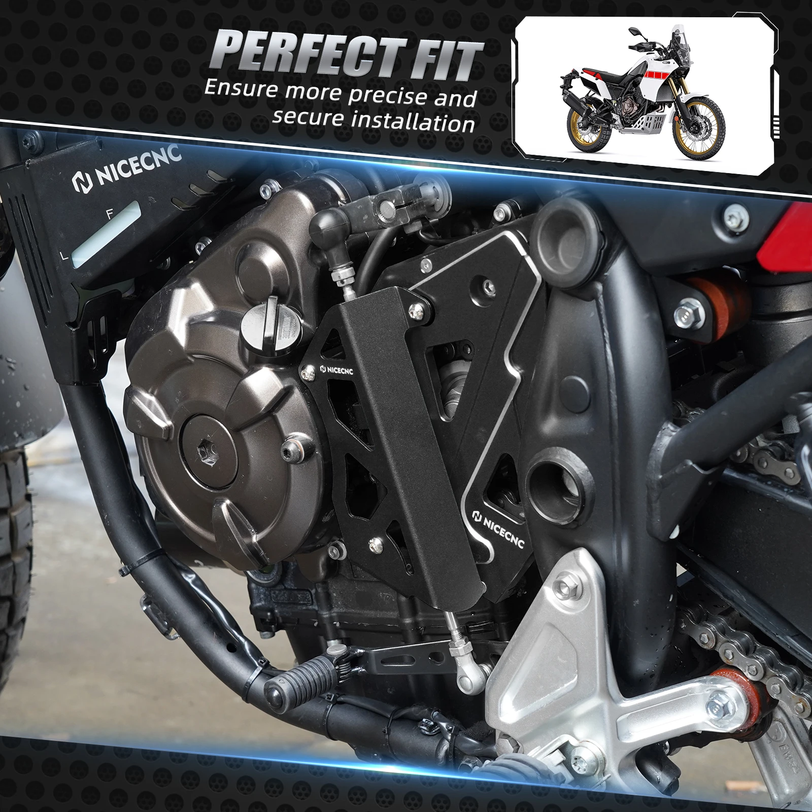 

Для Yamaha Tenere 700 XTZ 2019-2024 крышка рычага переключения передач Chian Guard крышка звездочки T700 Rally Edition 2020 2021 2022 2023