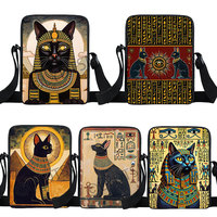 Ancient Egyptian Cat Print Crossbody Bags Egyptian Hieroglyphs Women Handbags Shoulder Bags for Travel Casual Messenger Bag