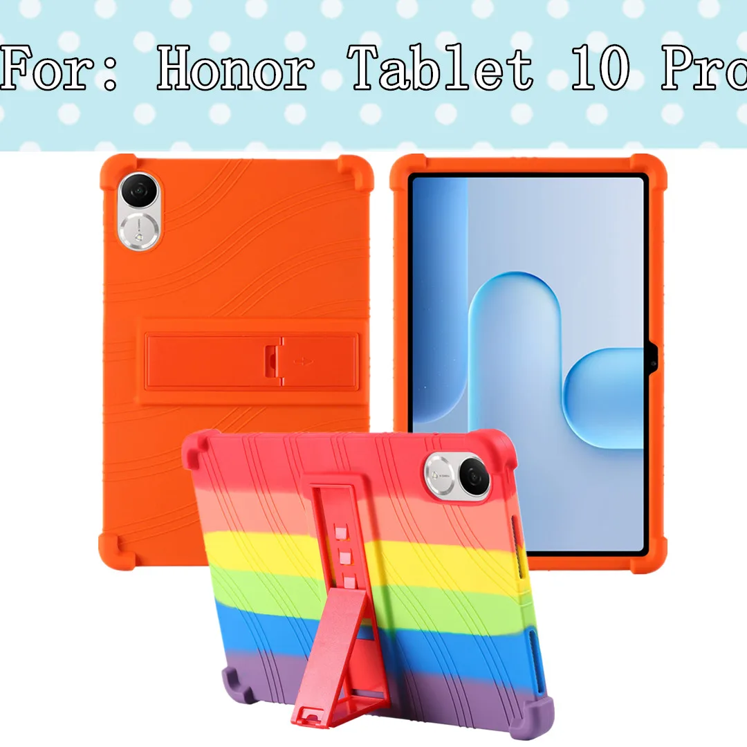 

Мягкий силиконовый противоударный чехол для планшета Honor 10 Pro 11.5" 2025 с задней подставкой