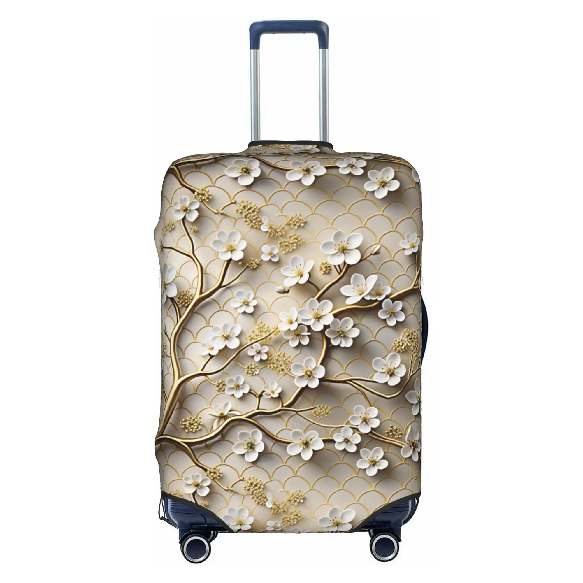 Fashion Trend 3D Flowers Luggage Cover Elastic Luxury High 3D Floral Travel Suitcase Protective Covers Fits 18-32 Inch