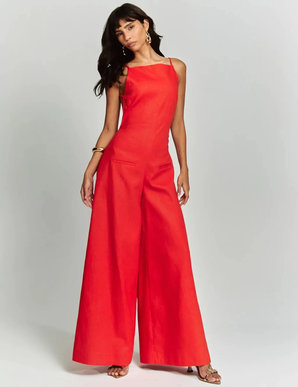 جمبسوت صيفي نسائي أنيق لصيف 2025 رومبير واسع الساق بشكل عام غير رسمي فضفاض بدون أكمام جمبسوت للإجازات #5