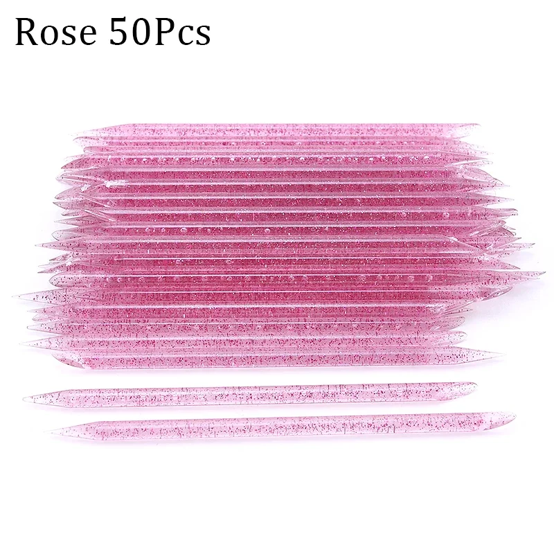 

50Pcs Reusable Crystal Stick Double End Nail Art Cuticle Pusher Cuticle Remover Tool Pedicure Care Nails Manicures Tools