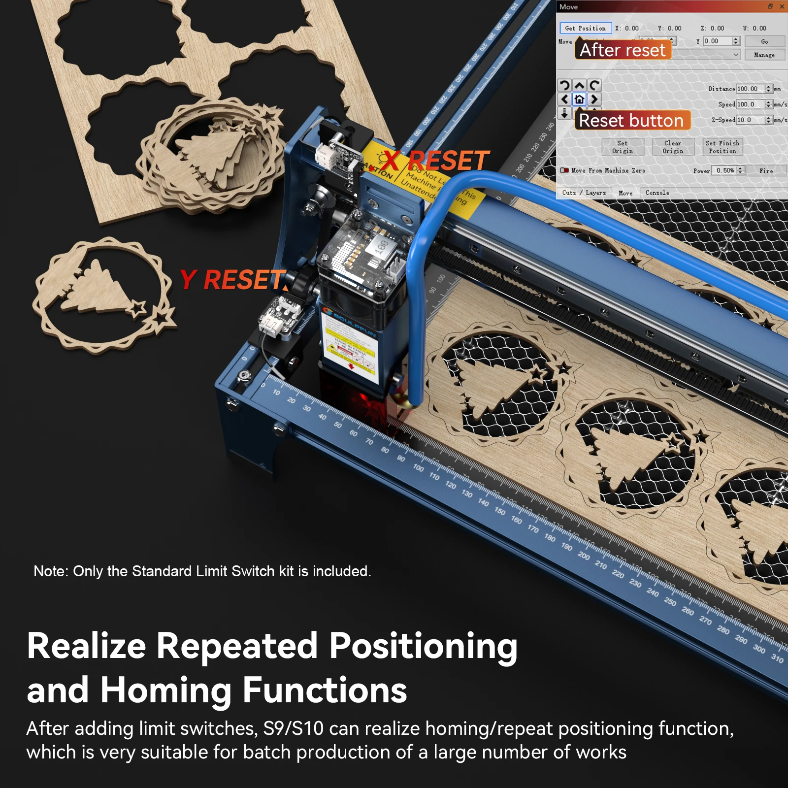 SCULPFUN S9/S10 Standard Limit Switch Open Homing Positioning Function for 45°V-Slot Aluminum  Laser Engraver Ugrade Parts