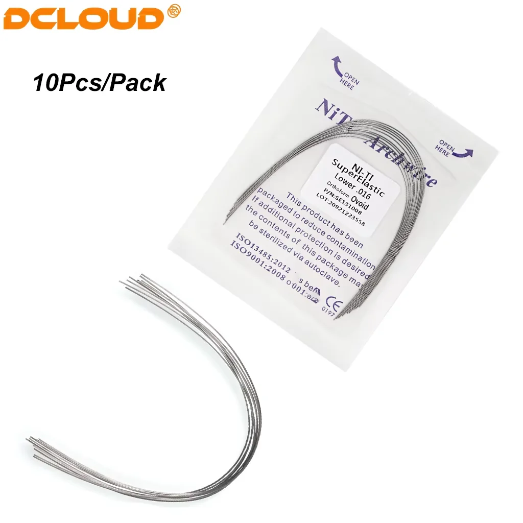10 Stück/Packung Zahnbogendrähte Kieferorthopädie Super Elastische Kurve NITI Runde/Rechteck Eiförmige Bögen Zahnspangen Zahnarztmaterialien – Detail 3