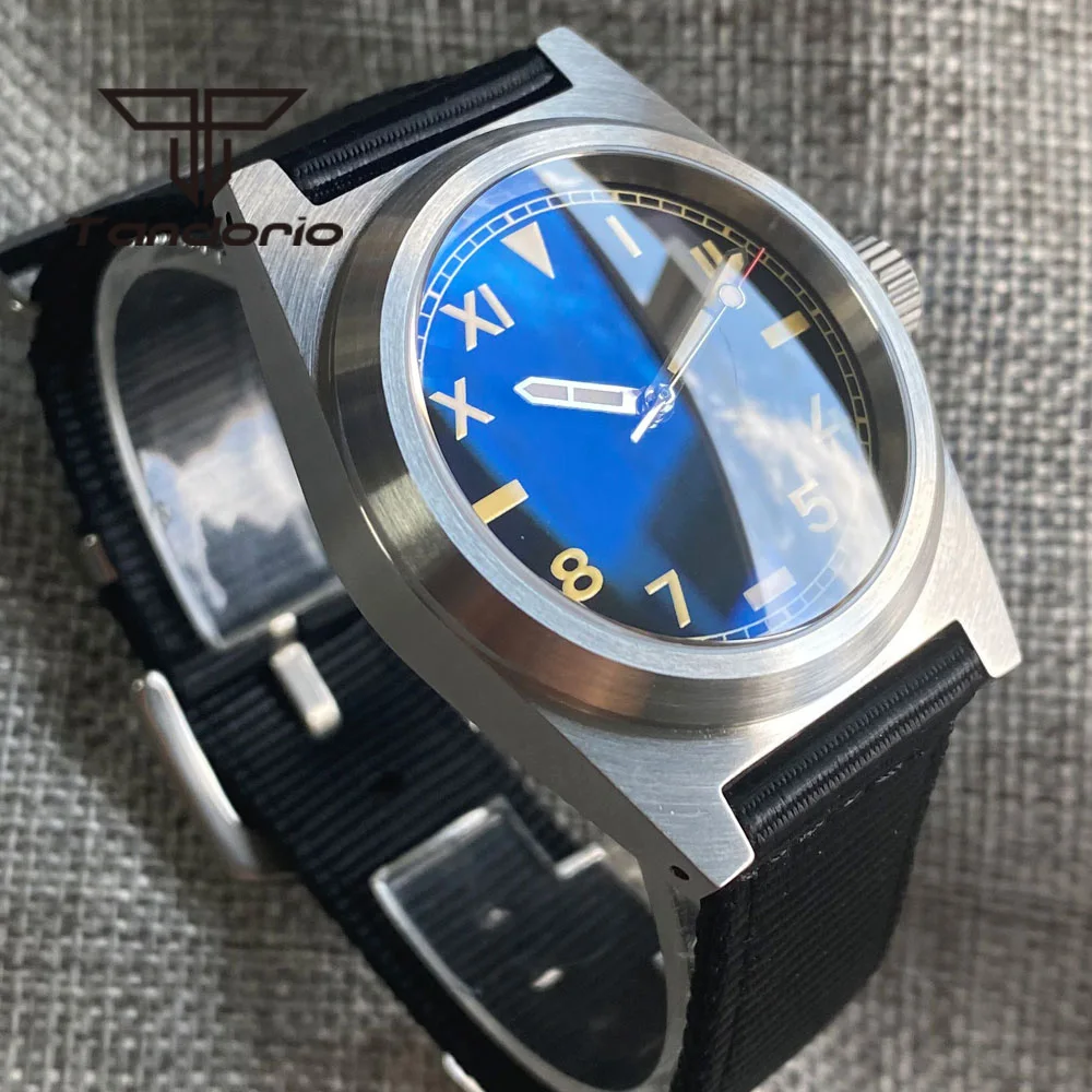 Tandorio Vintage California Dial PT5000 NH35A Sapphire Luminous 38mm 200M Mechanical Automatic Men\'s Diving Watch Nylon Strap