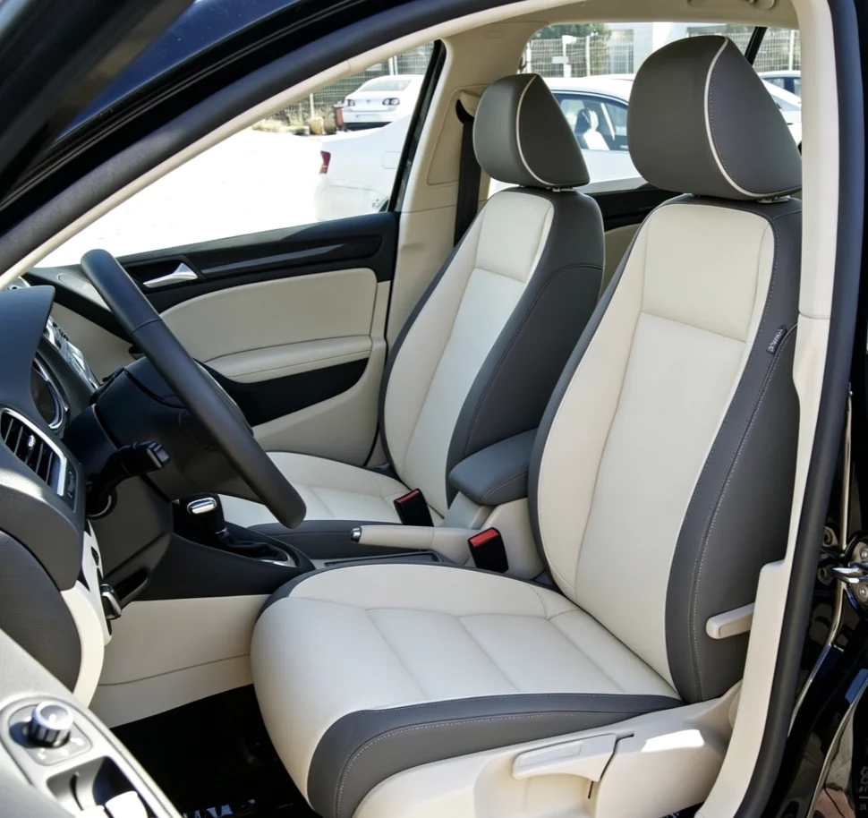 Für Golf 6 2009~2012 Maßgefertigte Autositzbezüge Luxuriöses Nappaleder 100% Passgenau Innenausstattung 360 ° Vollständige Abdeckung – Detail 9