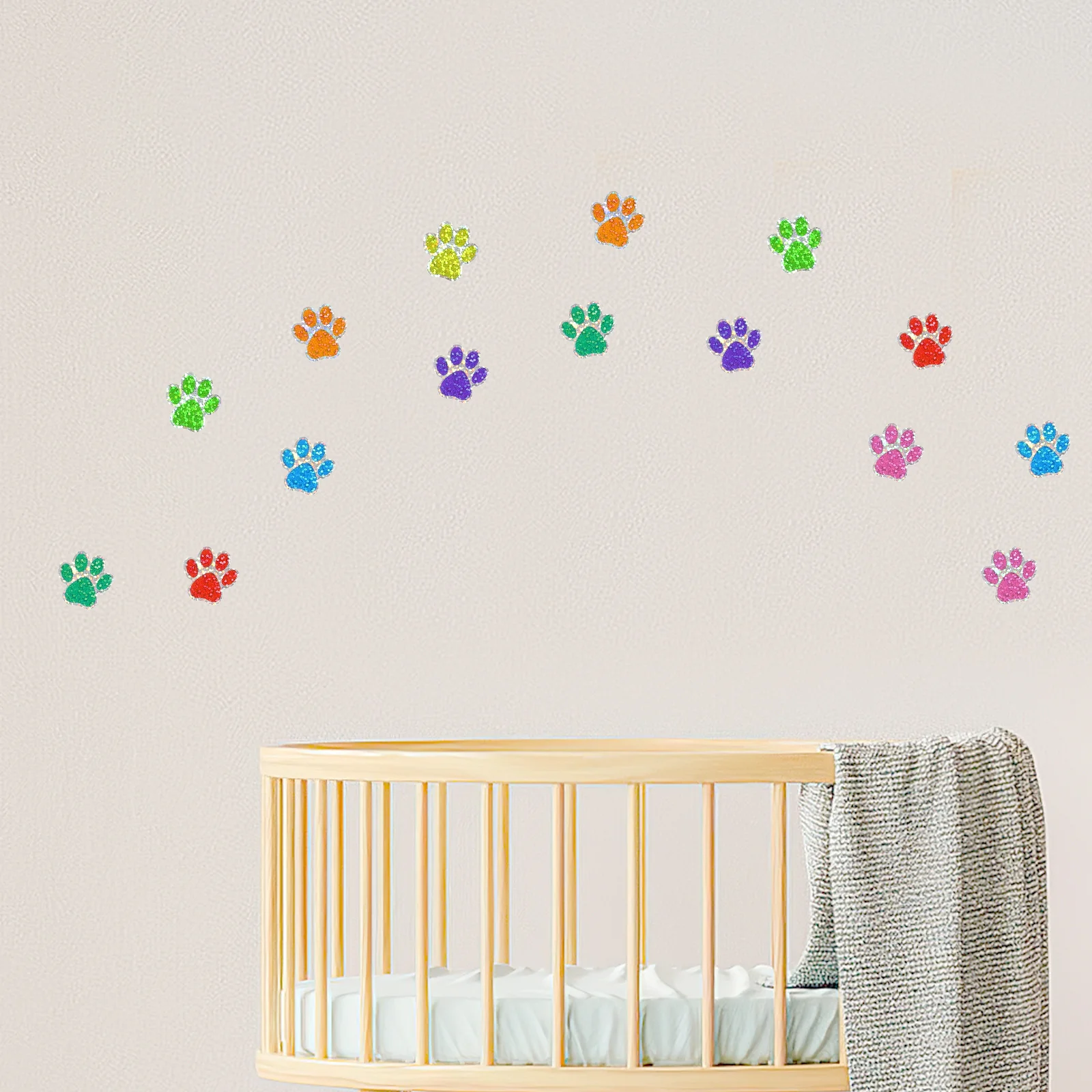 

1 Paw Print Wall Sticker Removable No Residue Waterproof For Bedroom Living Room Nursery Paw Print Wall Decals