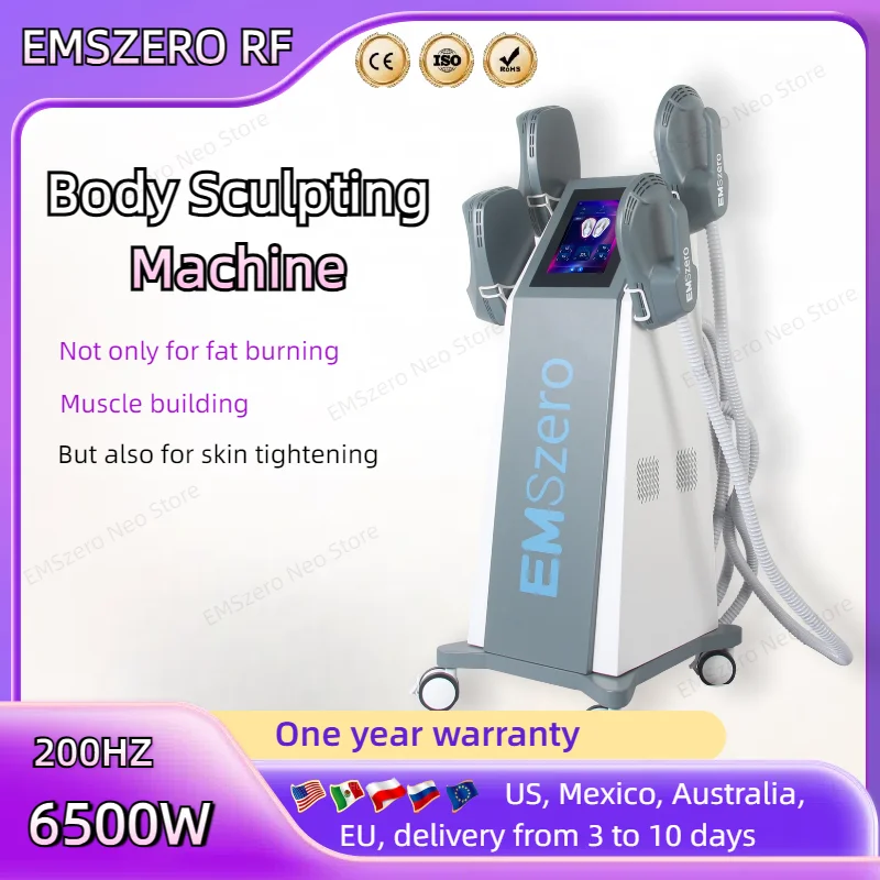 

2024 Professional EMSzero EMS Body Sculpting Machine Portable Shaping RF Muscle Stimulator 15Teslas 6500W 4 Handle