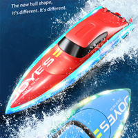 Led Glowing RC Boat High Speed Racing Boat Speedboat Remote Control Boat Outdoor Pool Water Game Kids Toy Children Birthday Gift