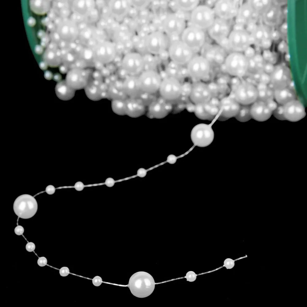 

75M Faux Pearls Round Beads Beaded Chain For Diy Crafts Decor White Roll Pearl Beads Chain Craft Wedding Decoration Handbag