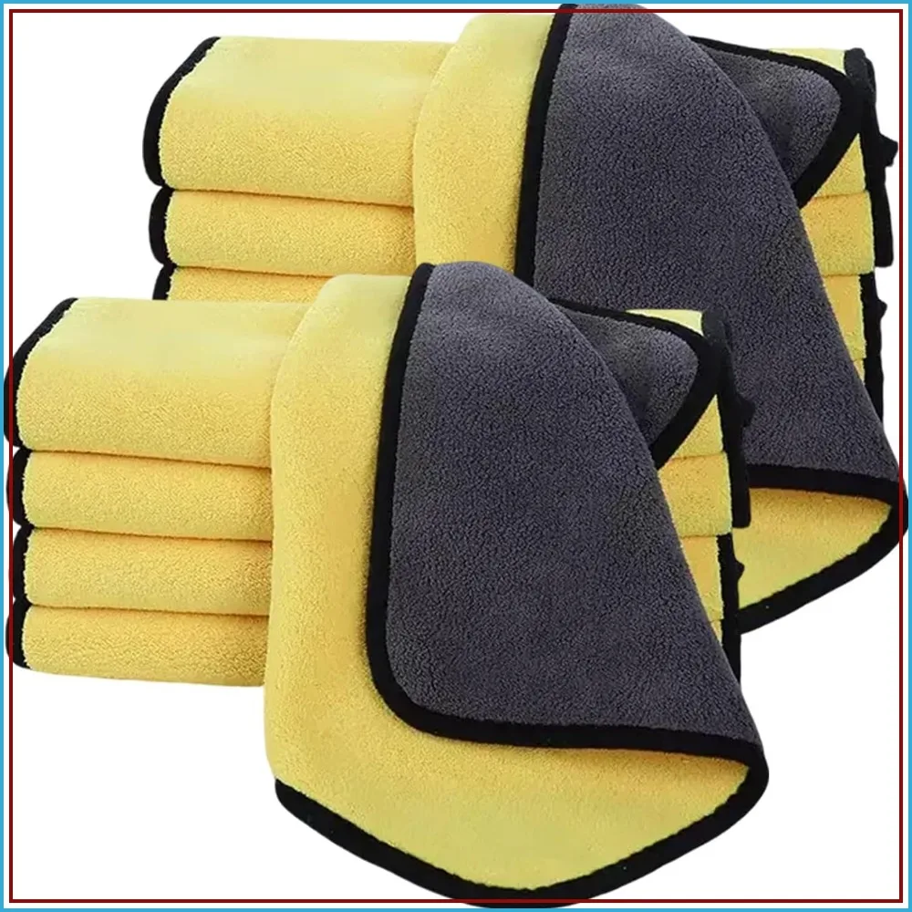 Ultra-Soft Microfiber Towels 10-Pack - Lint-Free, Super Absorbent for Car Detailing & Home Cleaning (Yellow/Grey) 11.8x15.7