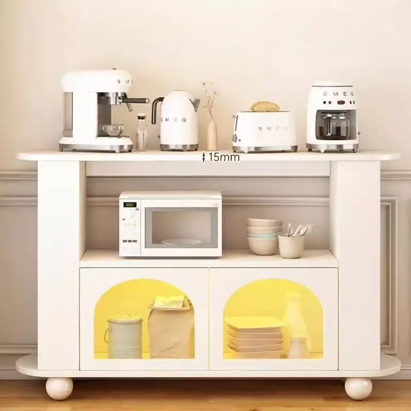 خدمة خزانة غرفة المعيشة البسيطة، تخزين خشبي ريفي، خزائن غرفة المعيشة، عرض موفر للمساحة، أثاث فريد من نوعه فيترينا #2