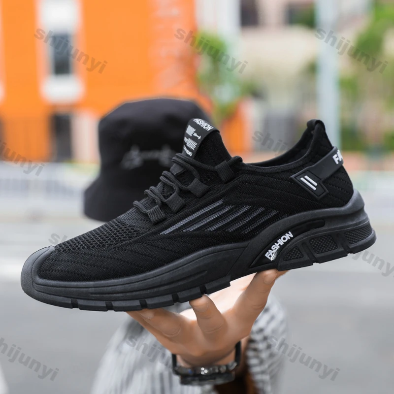 

Summer Men Sports Shoes 2025 New Breathable Mesh Soft Sole Lightweight Running Shoes Comfort Non Slip Fly Weave Casual Shoes Men