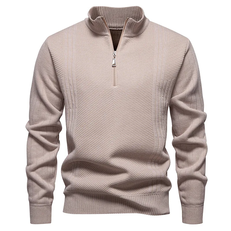 Fashion Men Sweater Autumn Winter Pullover Men's Casual Stand Collar Sweater Jacket