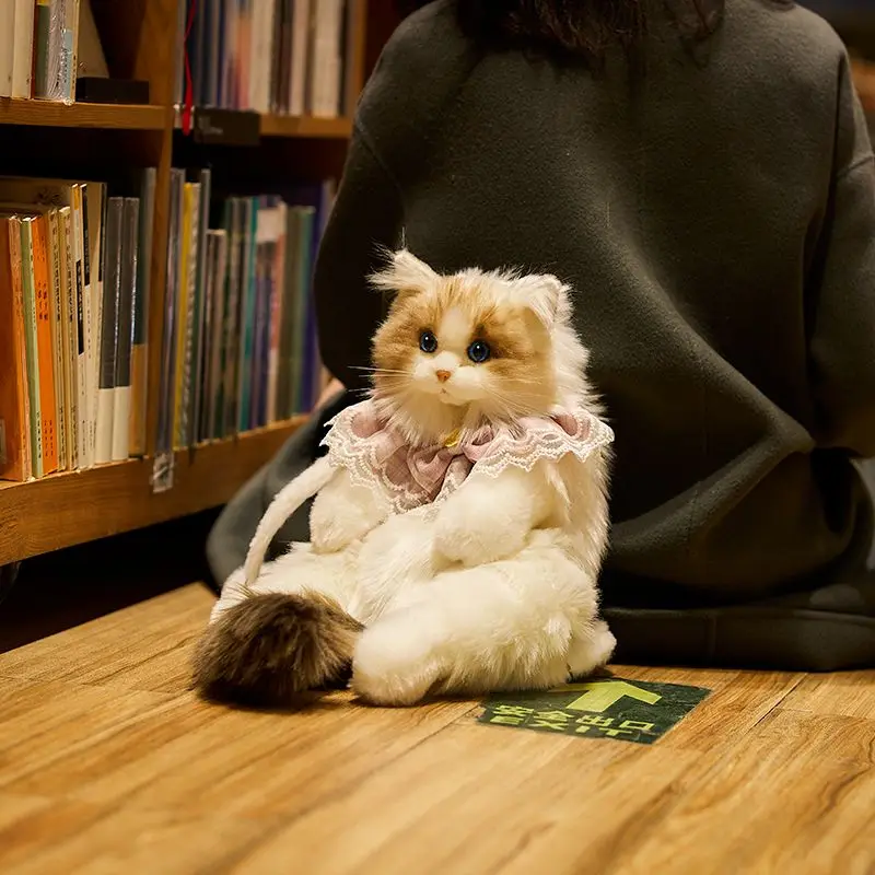 Chongker 시뮬레이션 인형 고양이 가방, 고양이 인형, 봉제 고양이 가방, 여자친구 선물, 귀여운 배낭