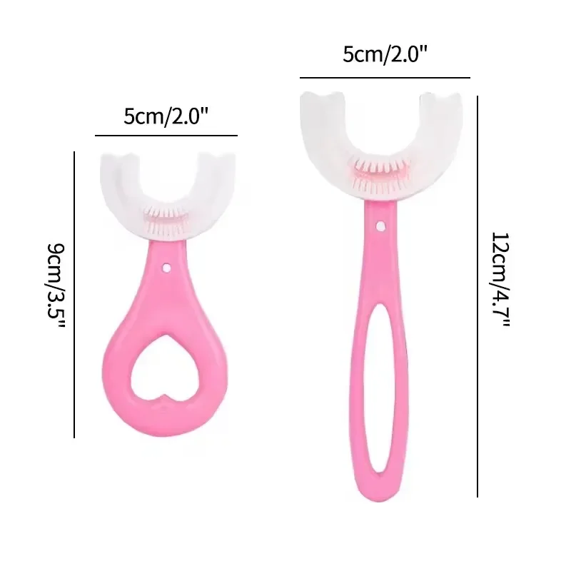 Kids Teeth Oral Care Toothbrush Children Deep Cleaning Brush 360 Degree U-shaped Child Toothbrush Teethers Brush Soft Silicone