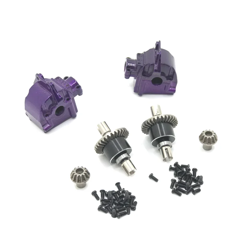 Metal Upgrade Gearbox Cover + Differential For WLtoys 1/14 144010 144001 144002 1/12 124016 124017 124018 124019 RC Car Parts