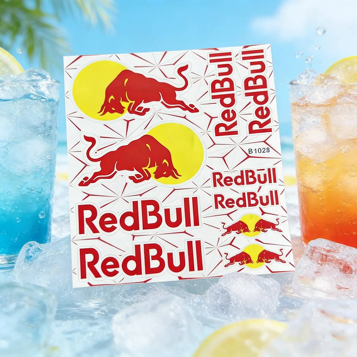 

Helmet Red Bull Reflective Logo Sticker For KTM DUCATI BMW Motorcycle Bike Tank Decal