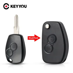 KEYYOU Modified Flip Key Shell 2 Buttons For Renault Duster Logan Fluence Clio Kangoo Sandero Megane Espace AC102/NE72