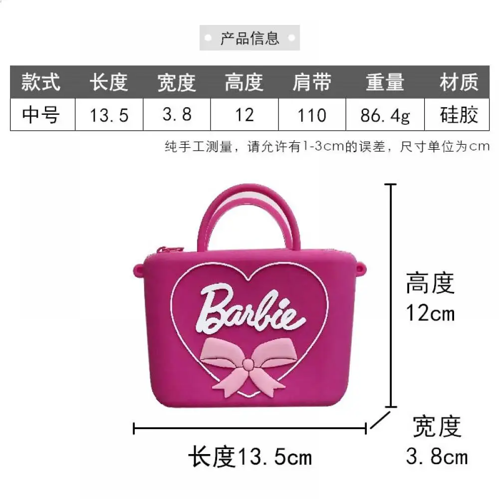 Barbie Mini borsa a tracolla da donna borsa a tracolla a forma di cuore di moda per ragazze borsa da viaggio portatile di grande capacità da viaggio