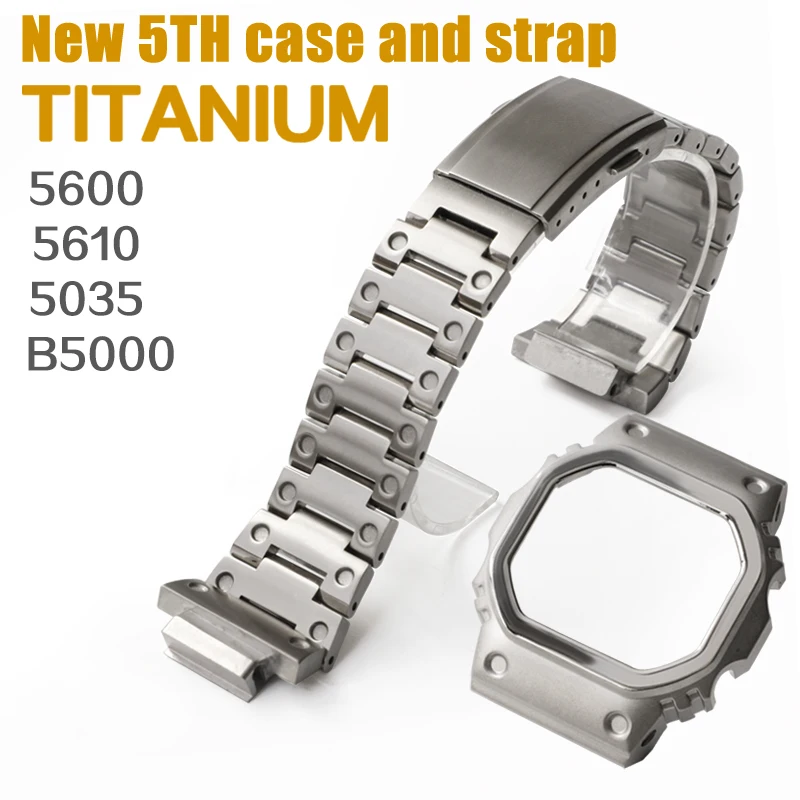 5600 5610 5035 GMW-B5000 Titanium Case Mod Kit For Casioak Watch G5600E GWB5600 GWM5610 DW5600 Metal Bezel And Strap With Tools