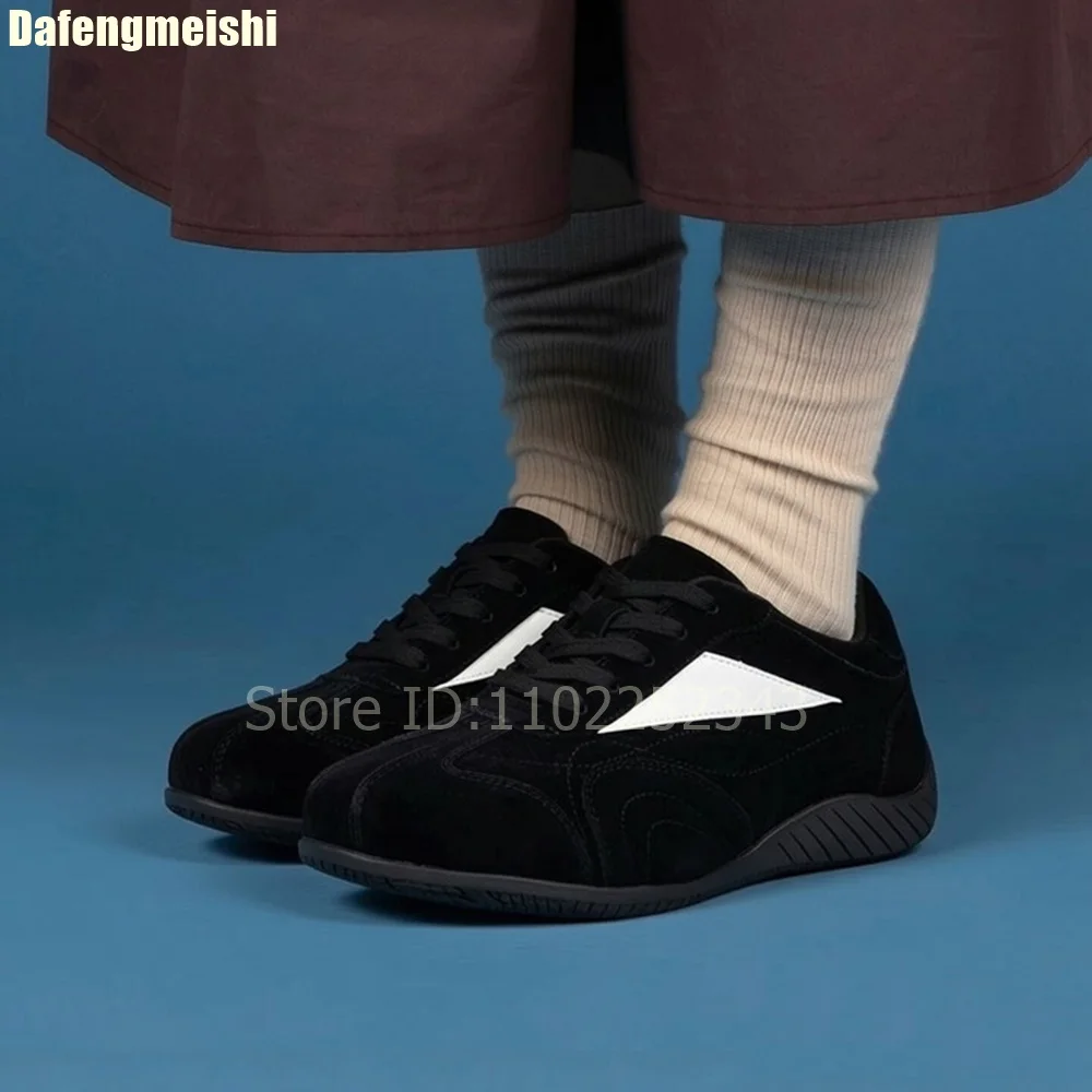 

Черные немецкие тренировочные кроссовки унисекс 2026 Весна Новинка Ретро Спортивные повседневные туфли на тонкой подошве на шнуровке с защитой от скольжения для скейтбординга